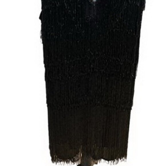 ASOS Design Curve Black Fringe Mini Dress - Picture 4 of 4